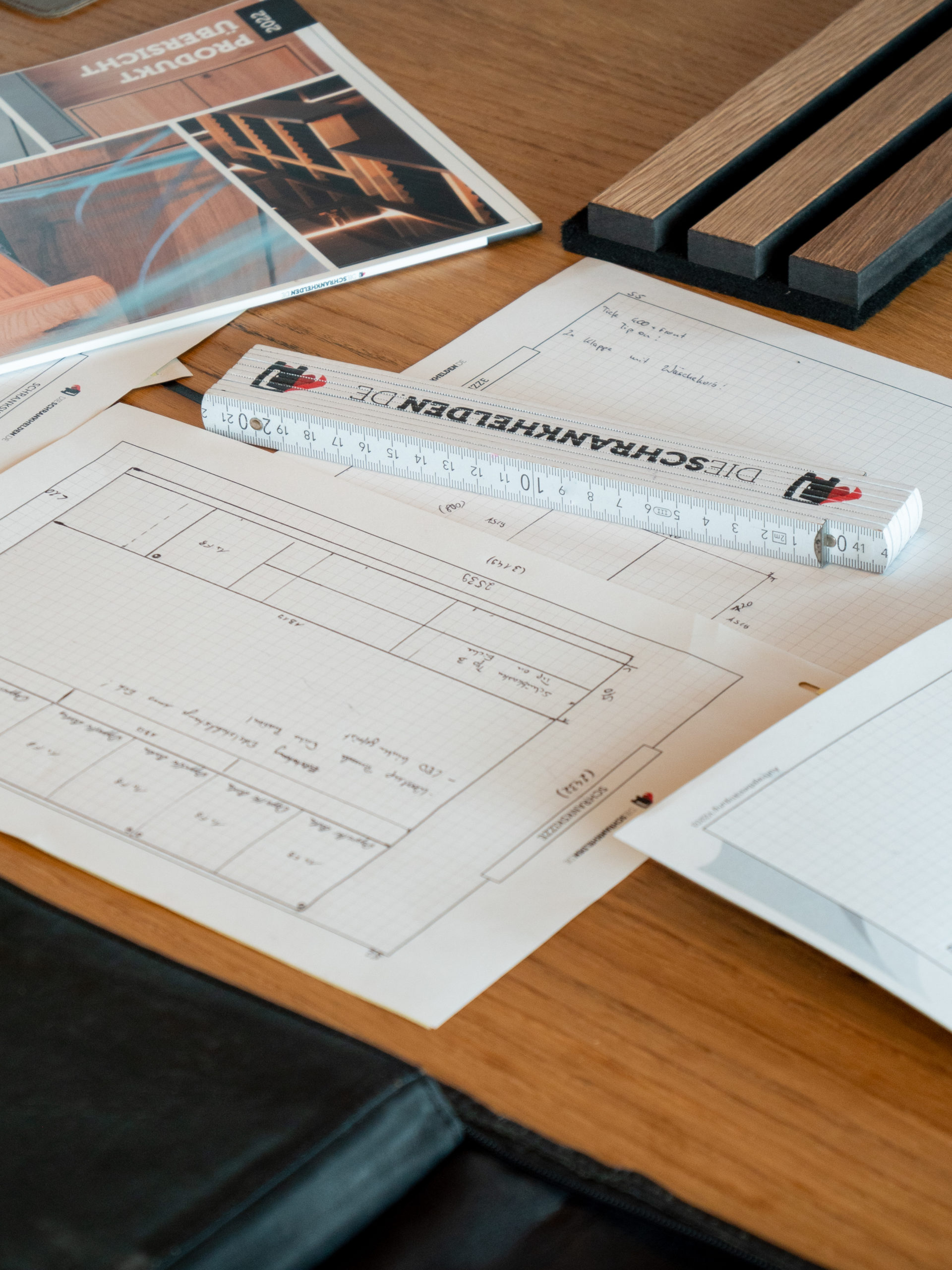 Drawing of a plan for a custom-made built-in wardrobe from the Cabinetheroes