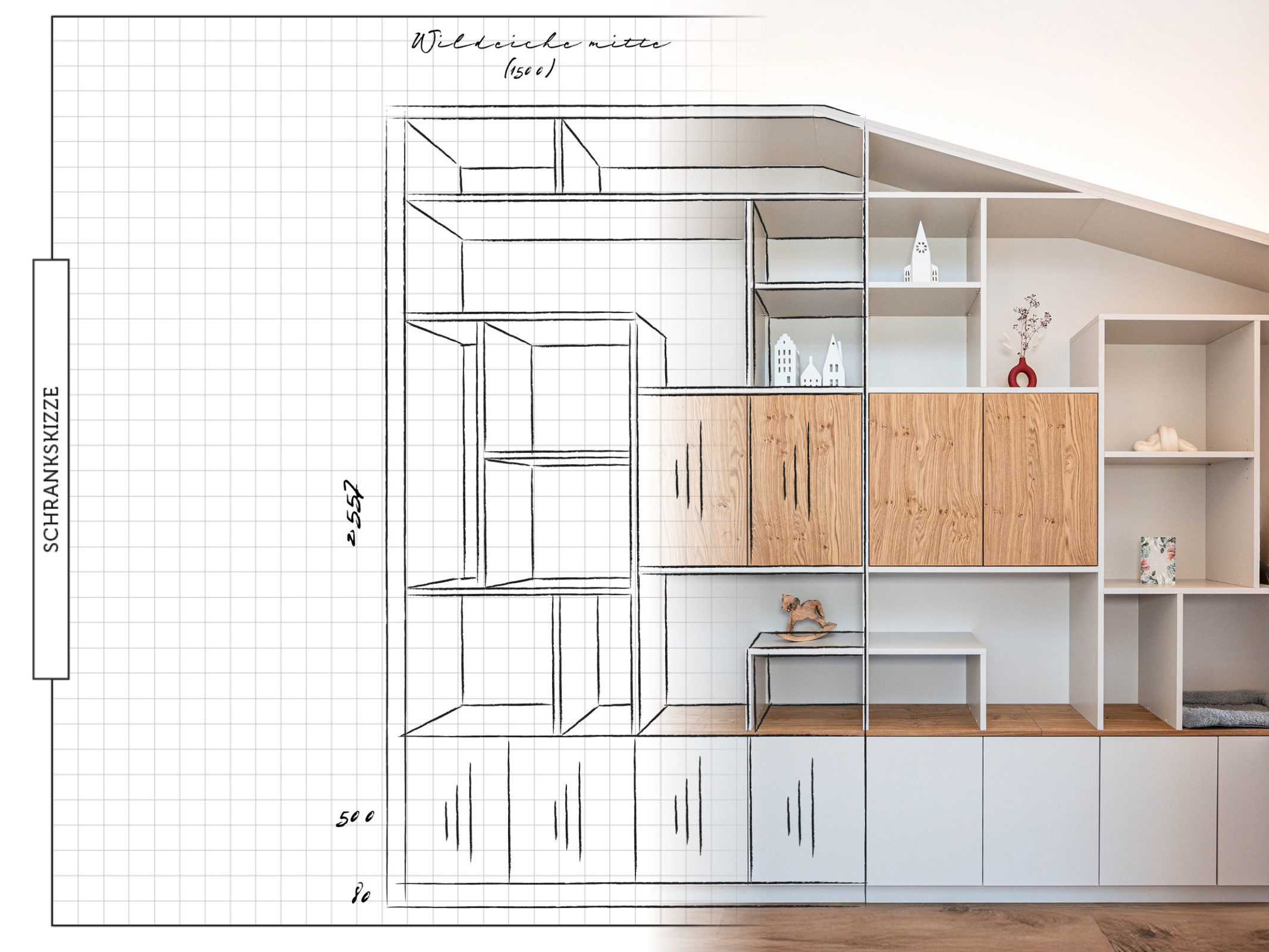Hallway cabinet, partially sketched