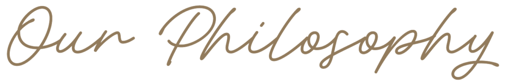 Our philosophy lettering as a decorative sentence