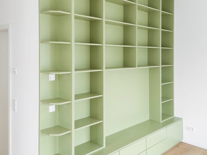 Mint-colored wall unit