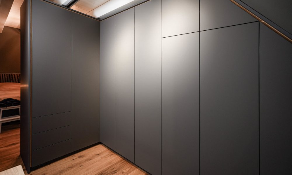 Kleiderschrank Dachschrägenschrank achatgrau SchattenfugeEiche