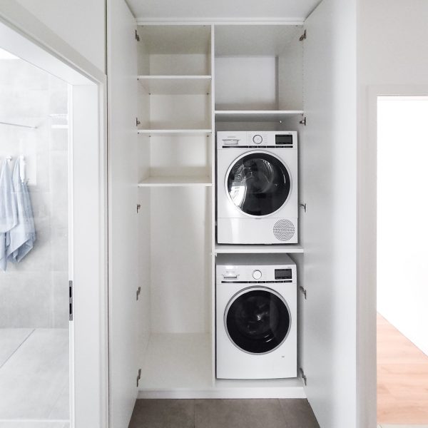 Front view of a washing machine cabinet